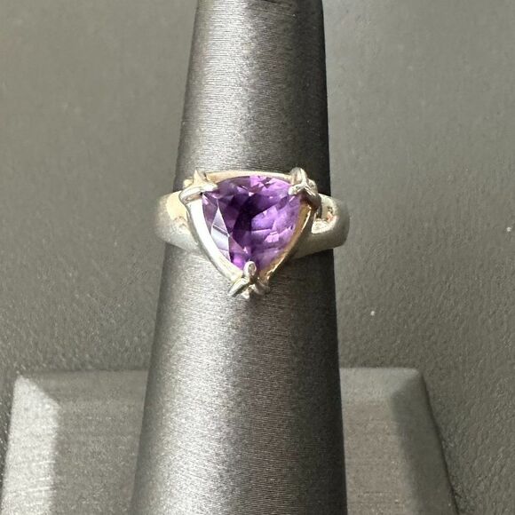 Vintage Sterling Silver Amethyst Ring Signed C^A Charles Addison Size 6 - Picture 1 of 4